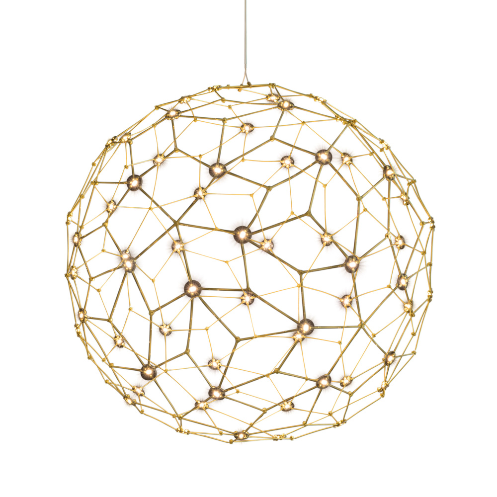 Golden Lighting Spheris Integrated LED 32in Pendant in Natural Brass